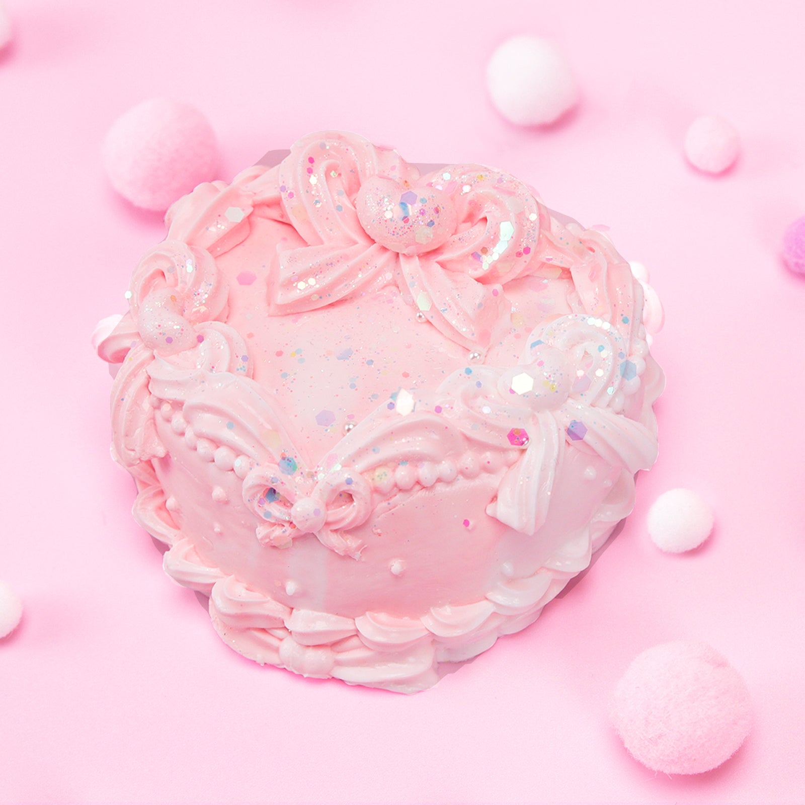 FoodGrade Silicone Squishy Toy - Pink Cake Stress Toy - Soft Toy