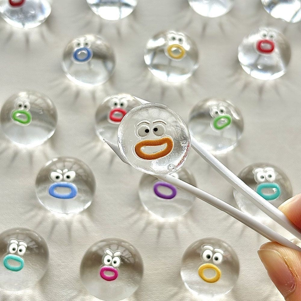10-20 PCS Transparent Emoticons Squeezze Taba Squishy toys (Random Color)