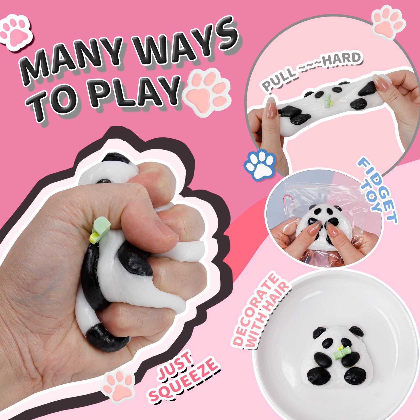 Sticky Panda Squishy Toy - Stress Relief Toy - Soft Squeeze Toy