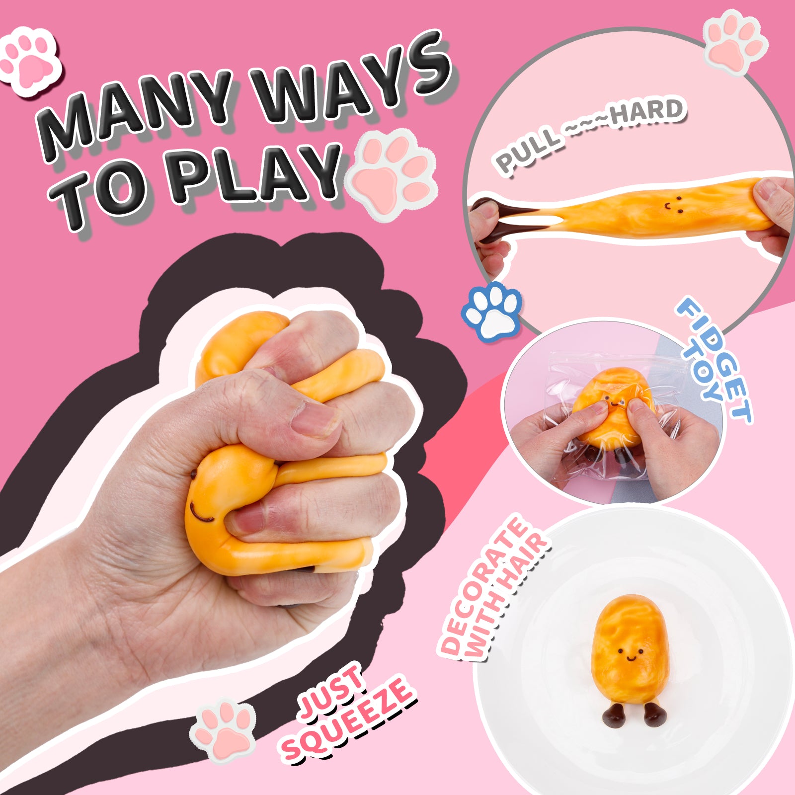 Brown Potatoes Squishy Toy - Stress Relief Toy - Soft Squeeze Toy