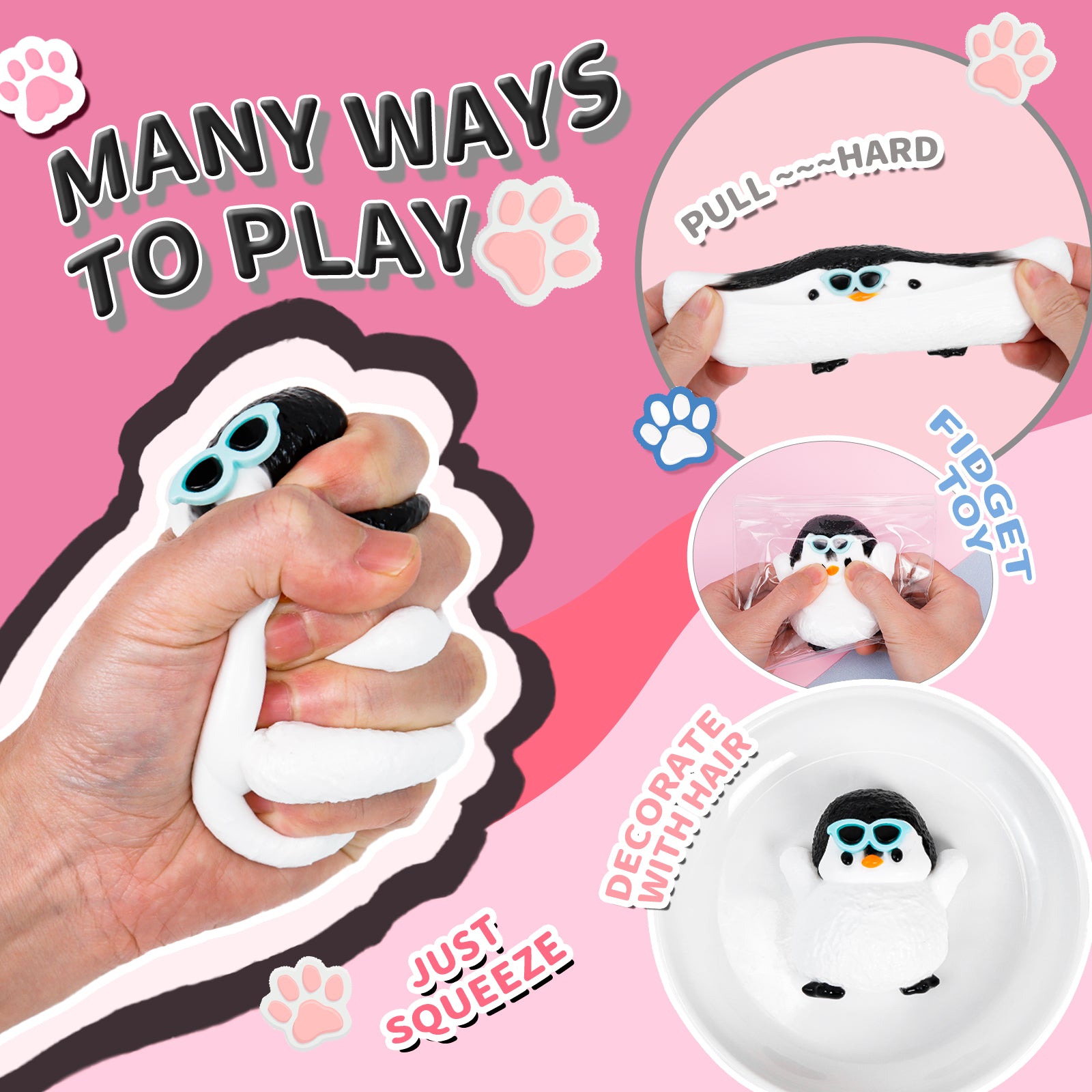 Penguin Squishy Toy - Stress Relief Toy - Soft Squeeze Toy