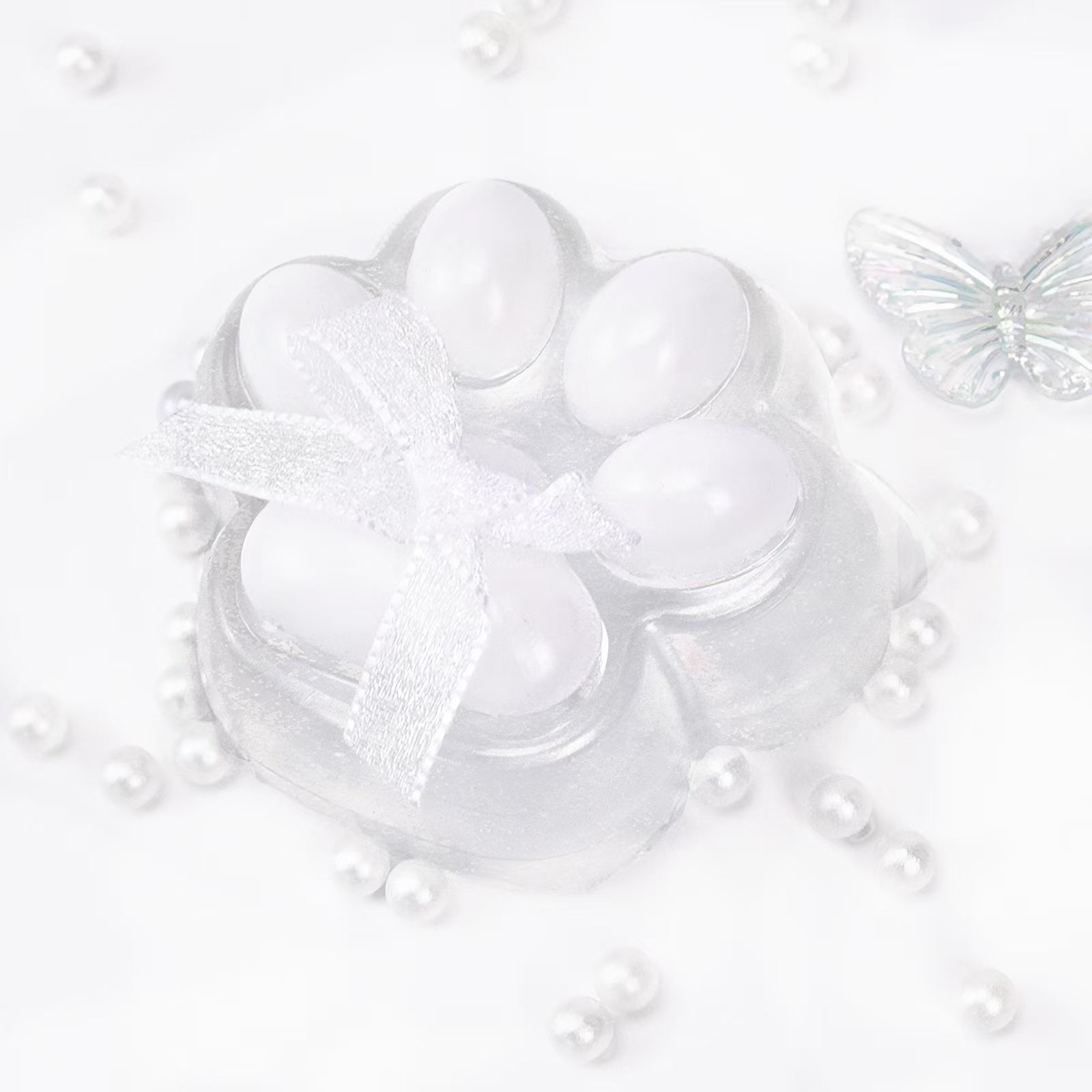Transparent White Squishy Toy - Cat Paw Stress Toy - Soft Toy