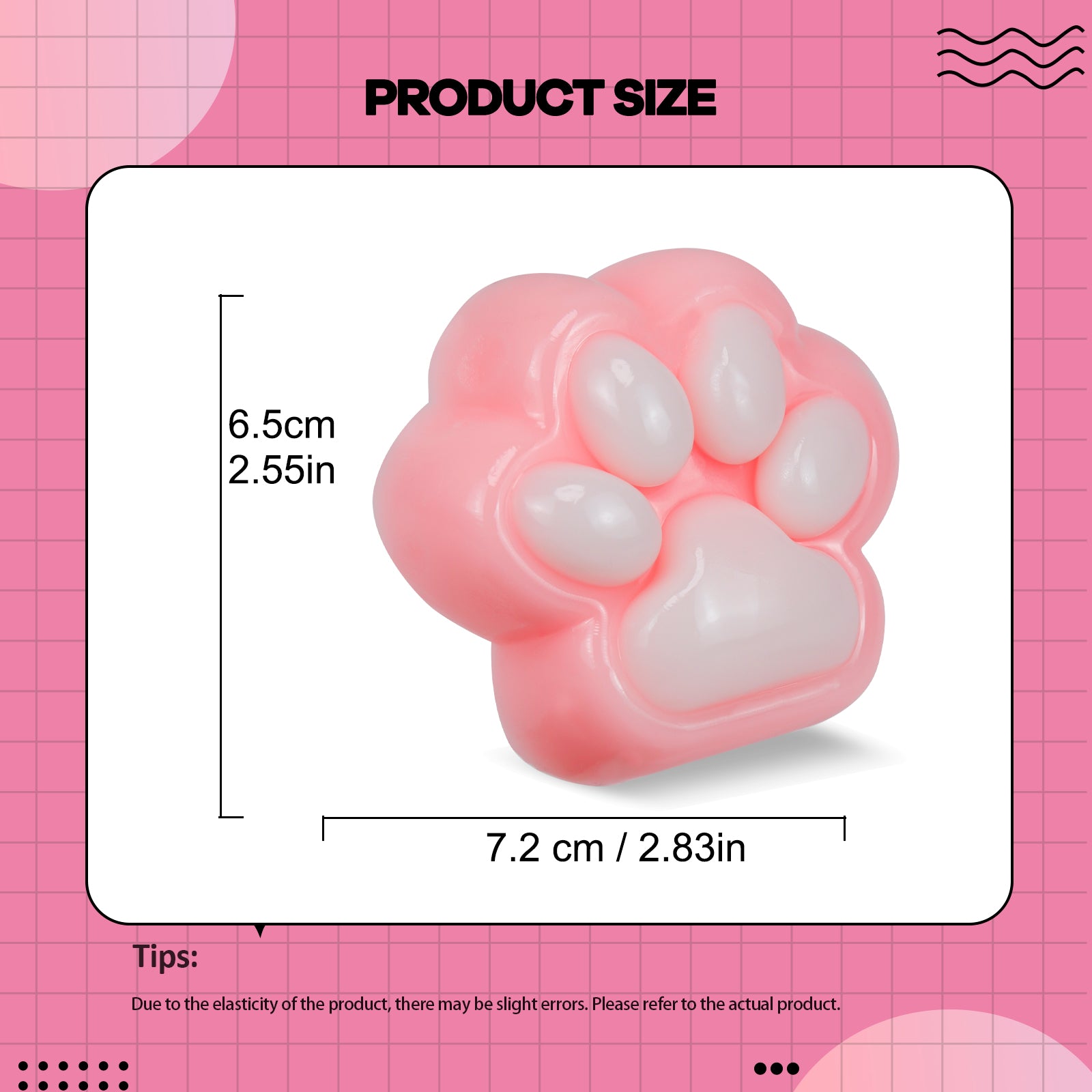 Cat Paw Squishy Toy - Pink Stress Relief Toy - Soft Squeeze Toy