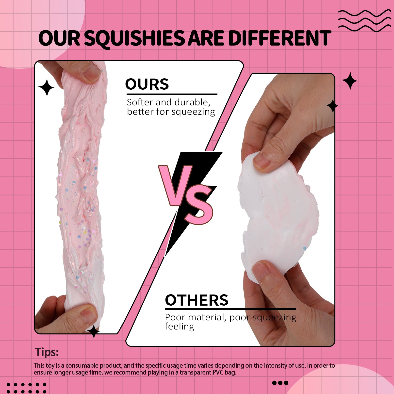 FoodGrade Silicone Squishy Toy - Pink Cake Stress Toy - Soft Toy