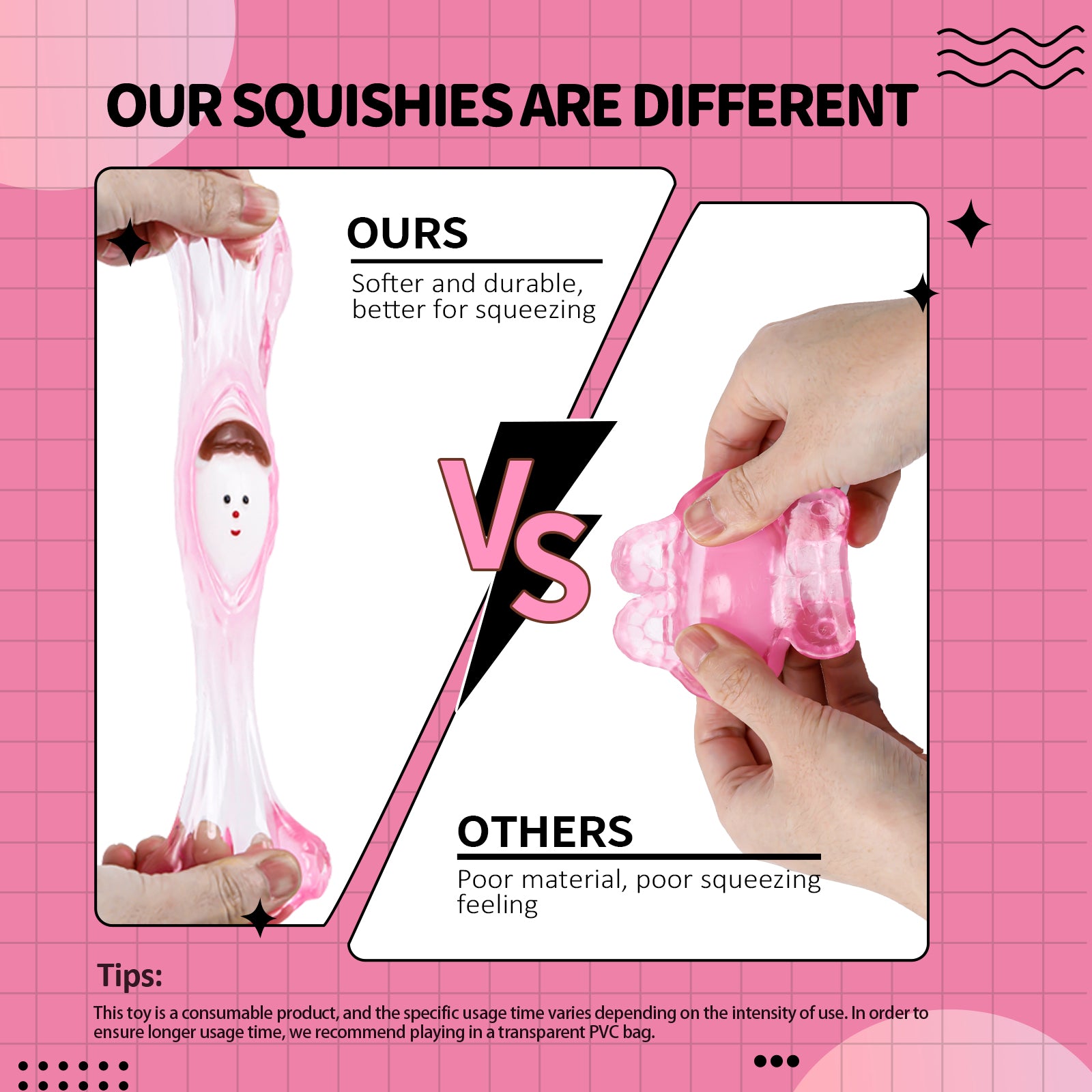 Bunny Squishy Toy - Pink Doll Stress Toy - Soft Toy