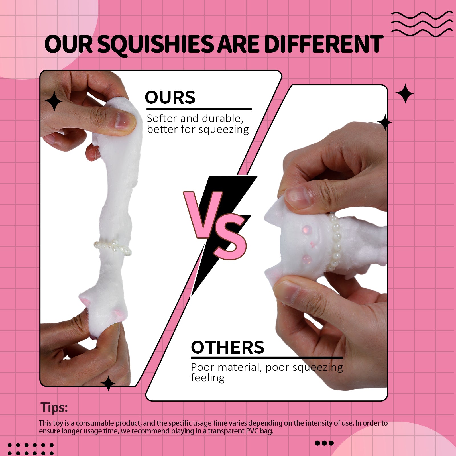 Kitten Slime Squishy Toy - White Cat Stress Toy - Soft Toy