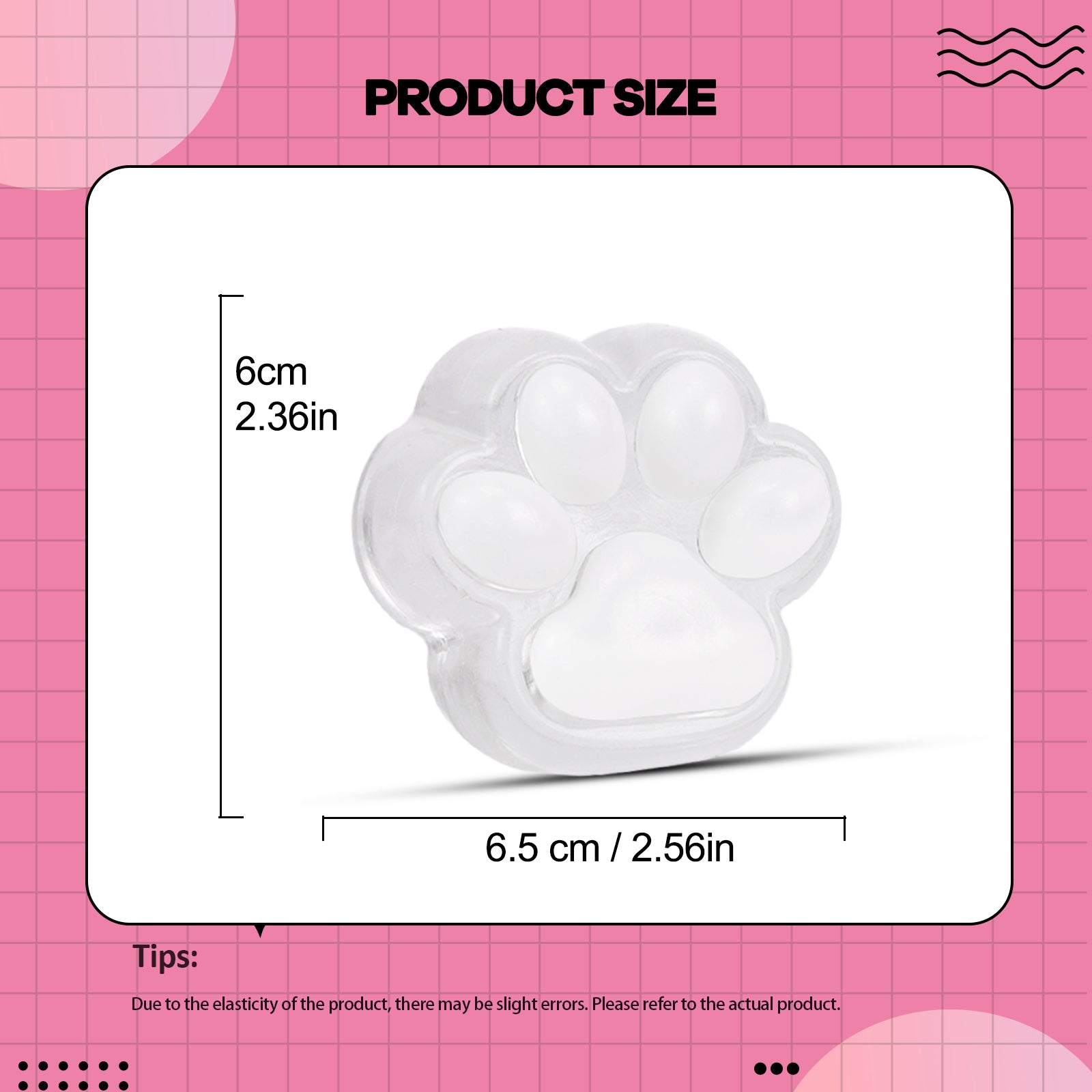 Transparent White Squishy Toy - Cat Paw Stress Toy - Soft Toy