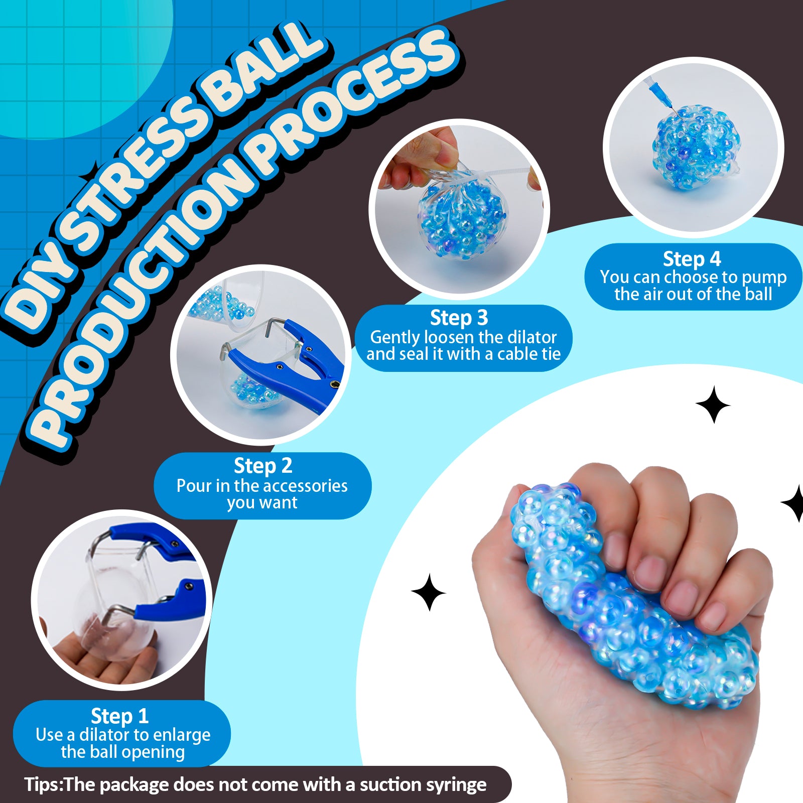 DIY Stress Relief Ball - Ocean Series Toy - Handmade Stress Ball