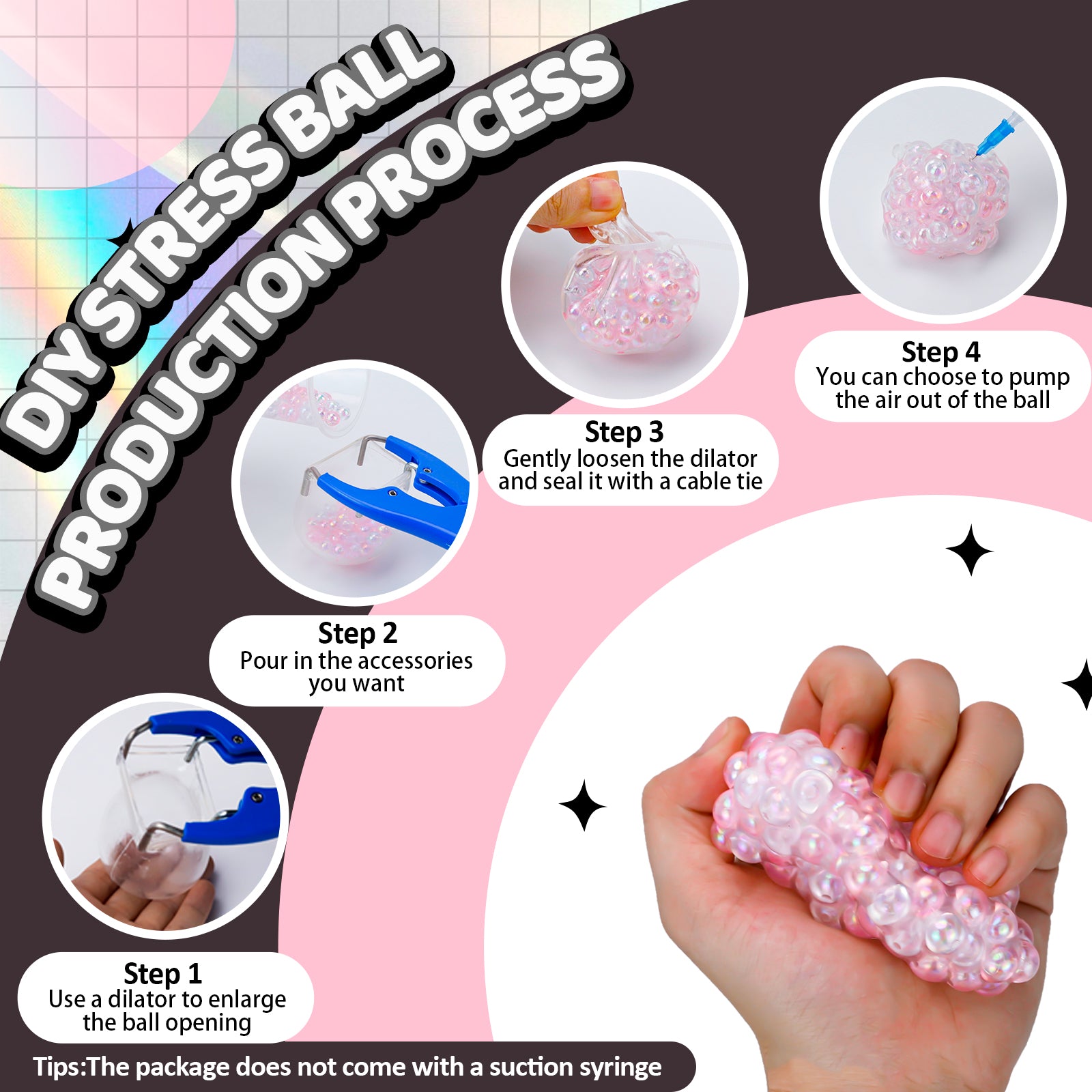 DIY Stress Relief Ball - Shine Series Toy - Handmade Stress Ball