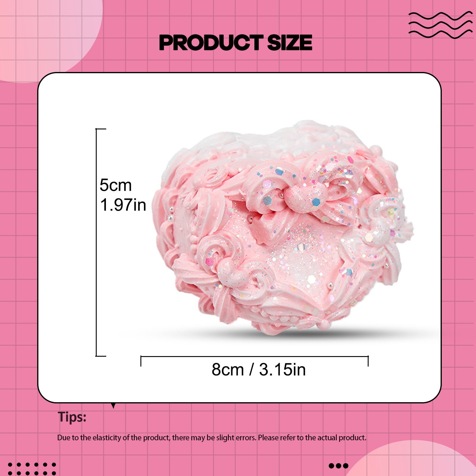 FoodGrade Silicone Squishy Toy - Pink Cake Stress Toy - Soft Toy