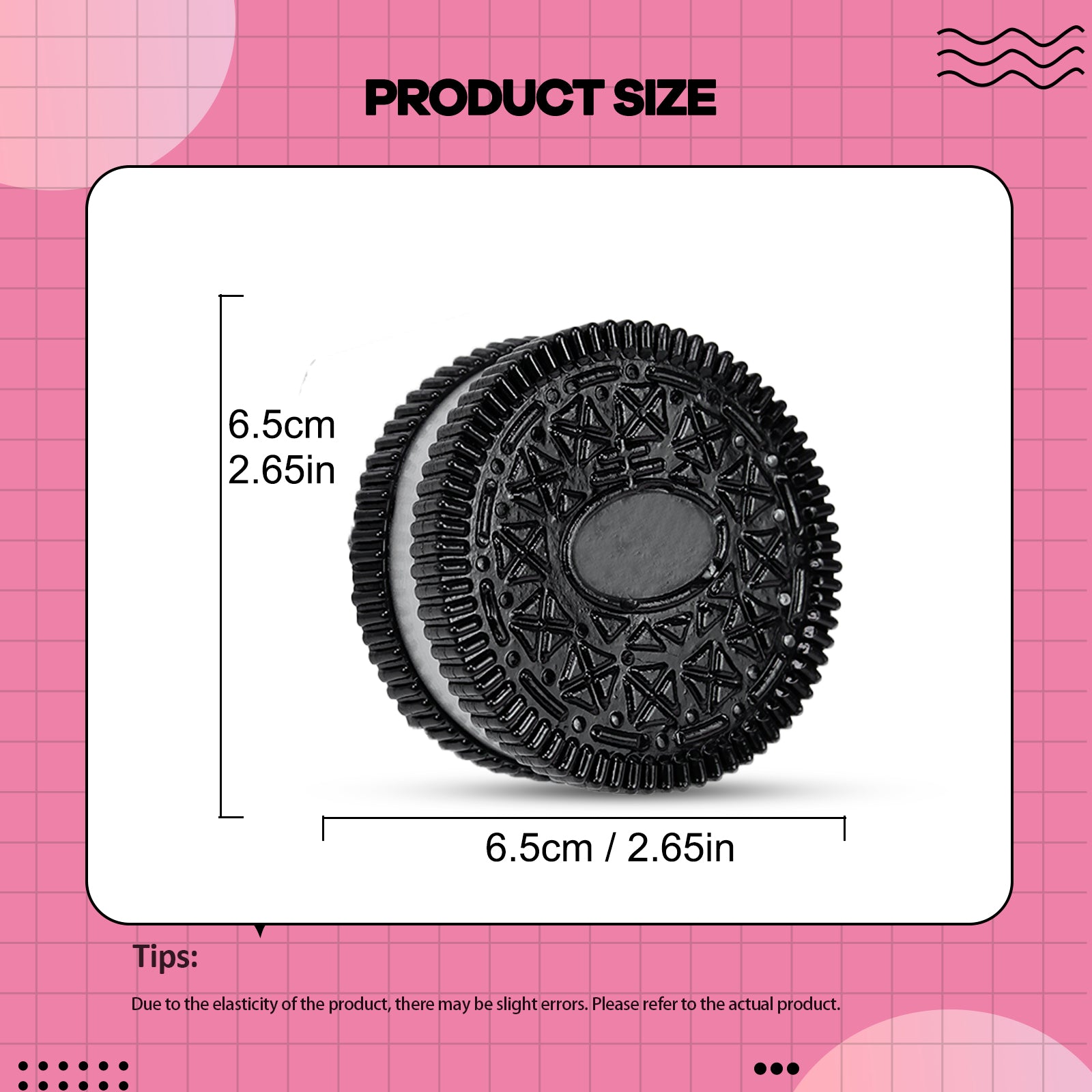 OREO Squishy Toy - Black Stress Toy - Soft Squeeze Toy