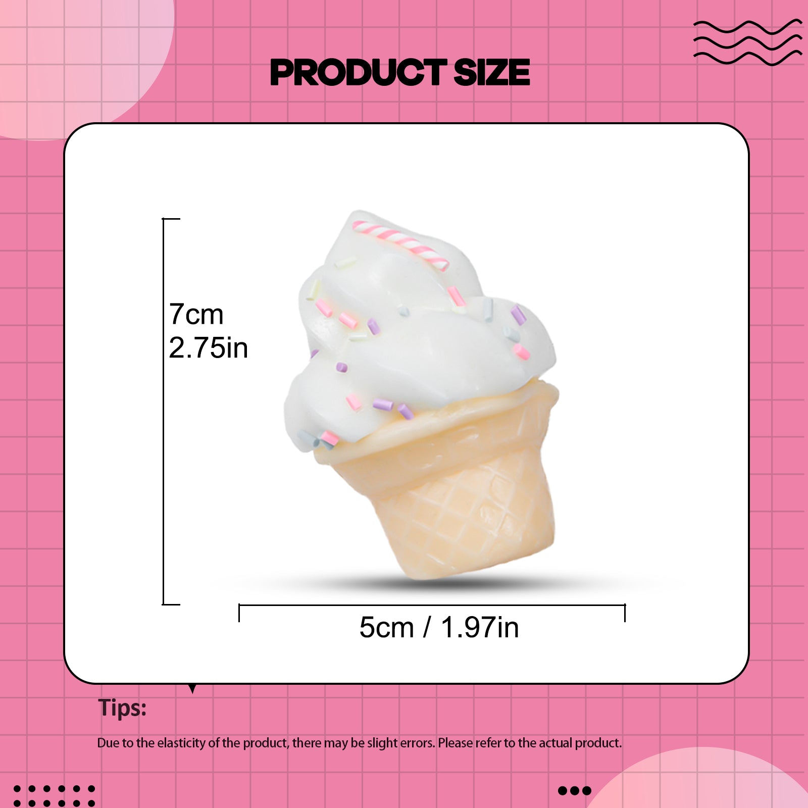 Ice Cream Squishy Toy - White Stress Toy - Soft Squeeze Toy
