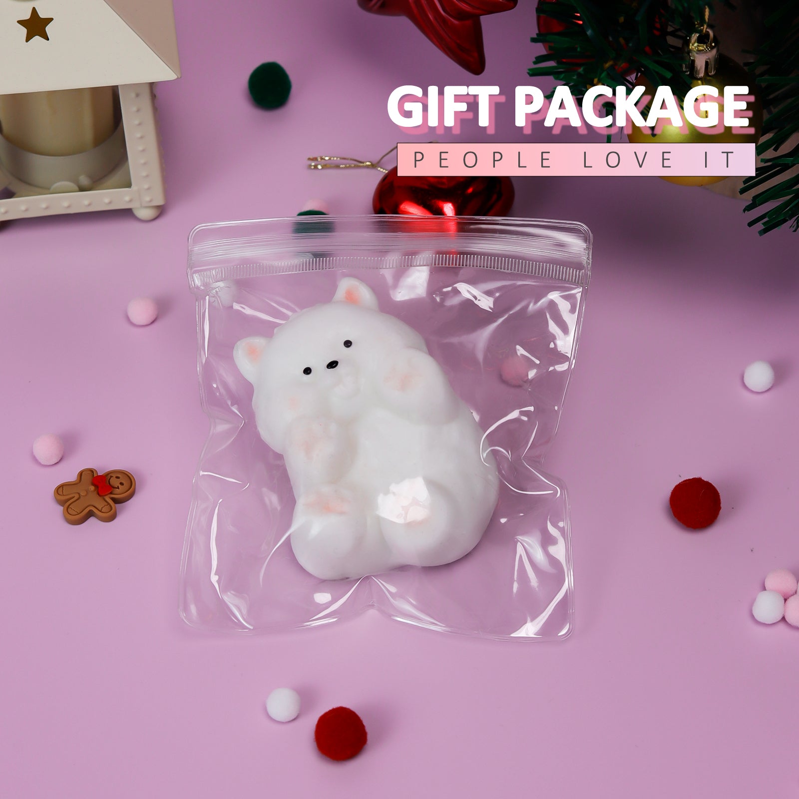 Pink Dog Squishy Toy - Cute Stress Relief Toy - Soft Squeeze Toy