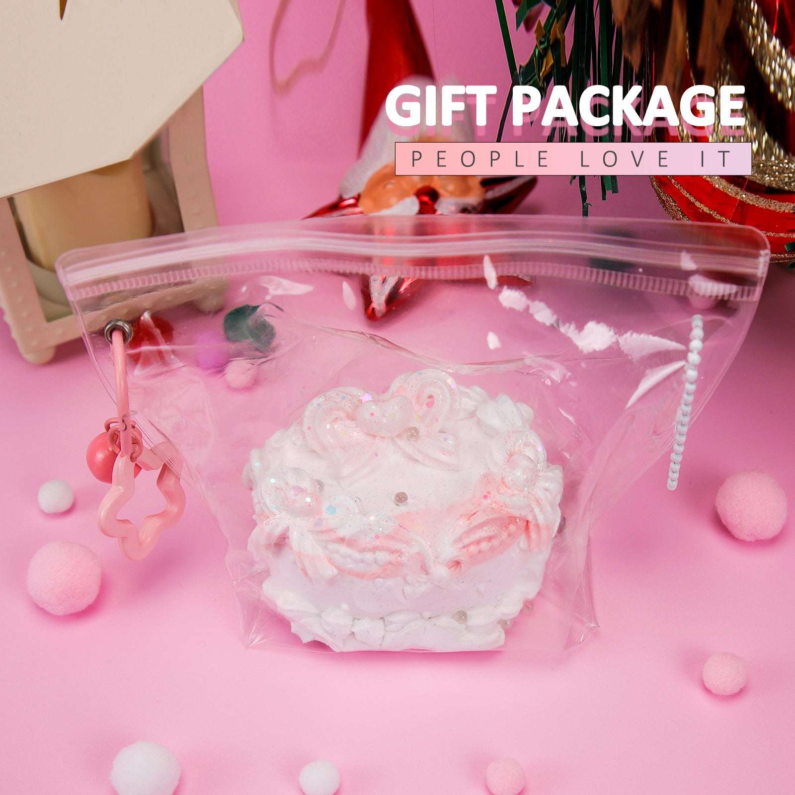 FoodGrade Silicone Squishy Toy - White Cake Stress Toy - Soft Toy