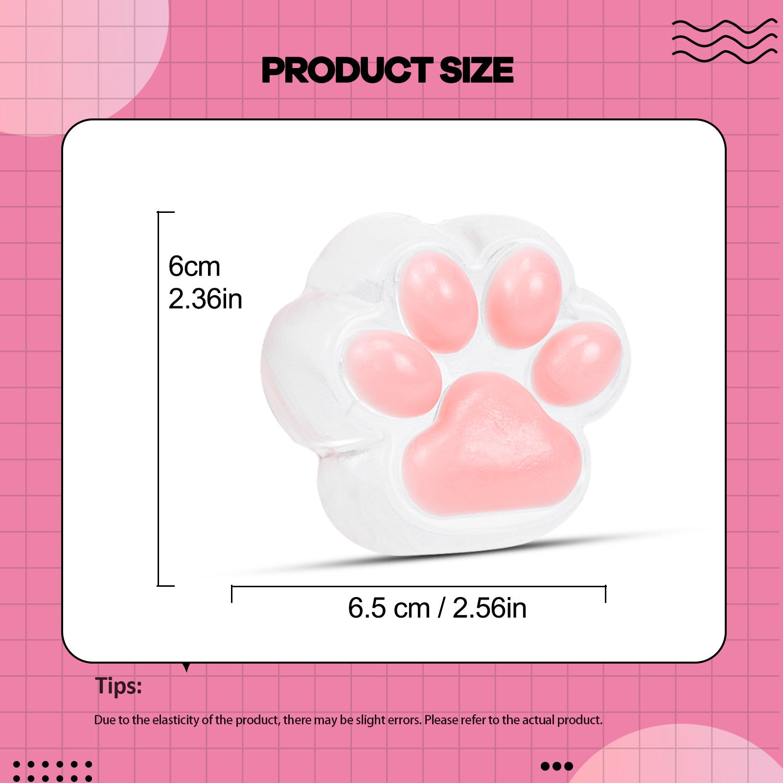 Transparent Pink Squishy Toy - Cat Paw Stress Toy - Soft Toy