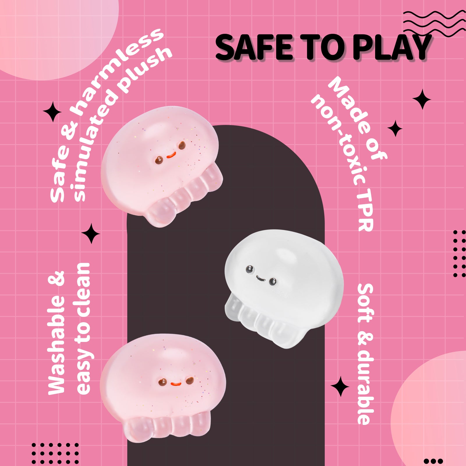 Transparent Octopus Squeezze Taba Squishy toys - Pink