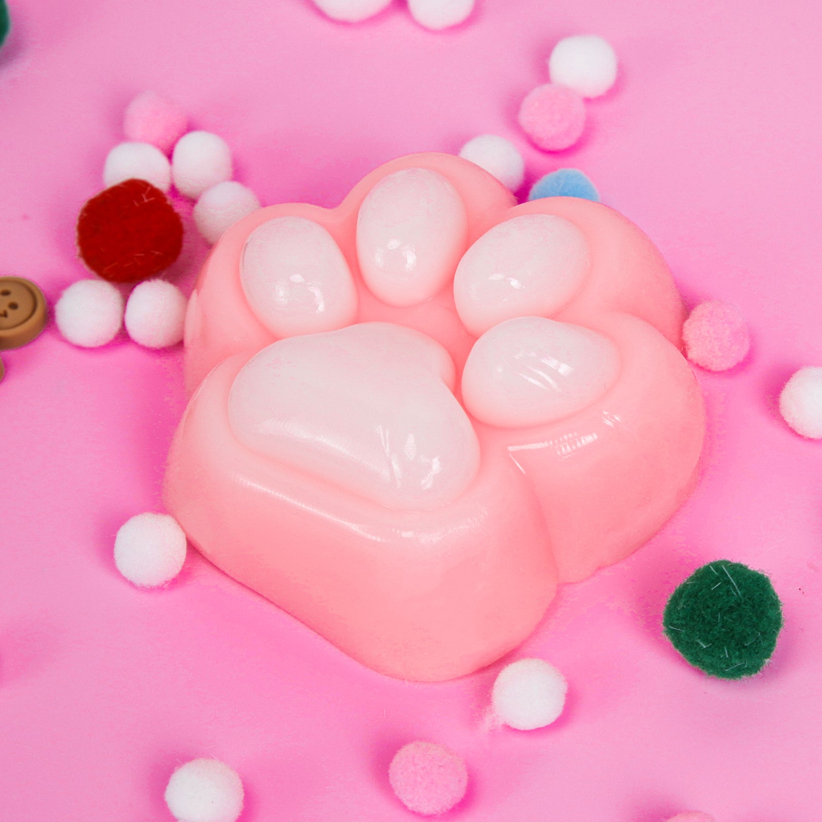 Cat Paw Squishy Toy - Pink Stress Relief Toy - Soft Squeeze Toy