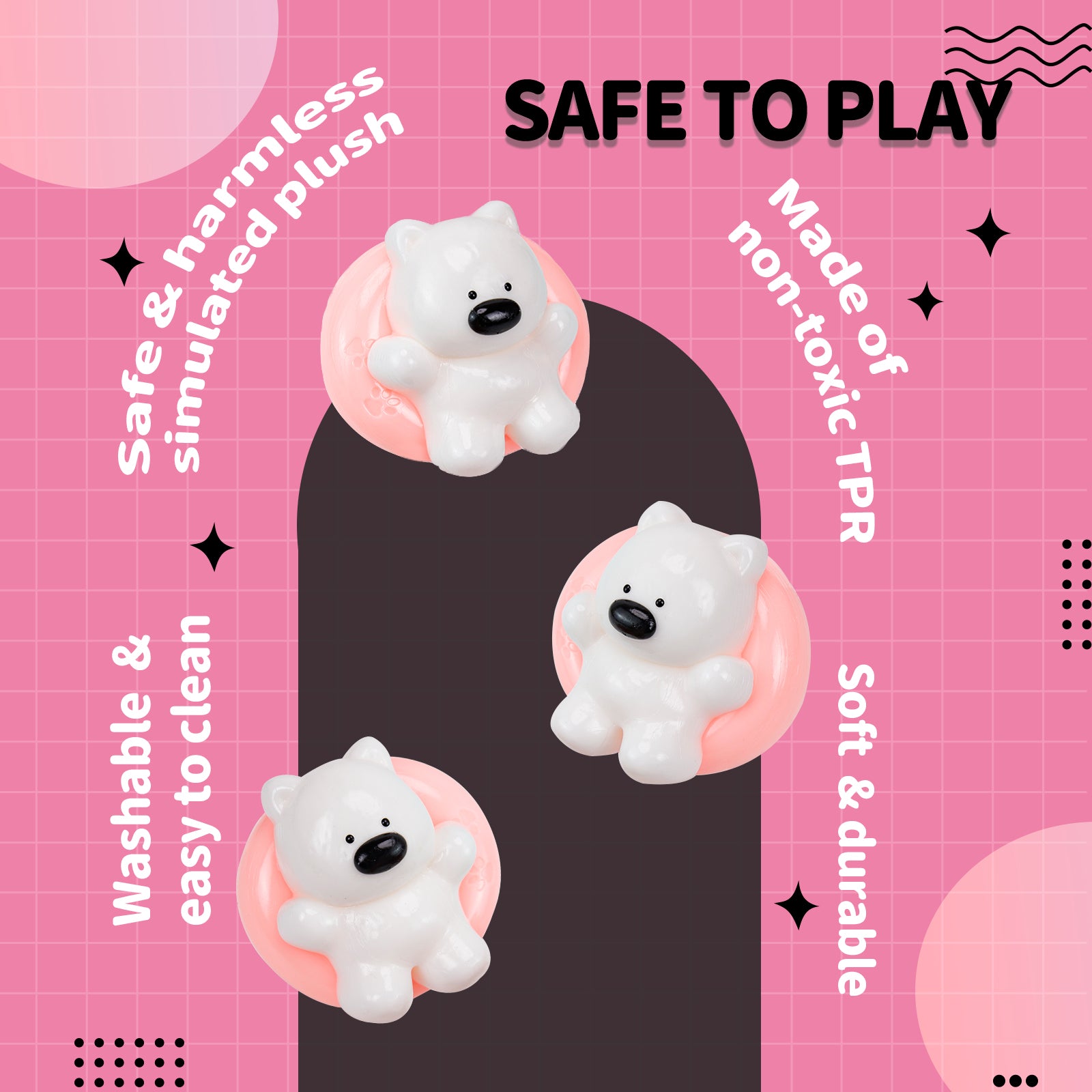 Puppy Swimming Ring Squeezze Taba Squishy toys - Pink