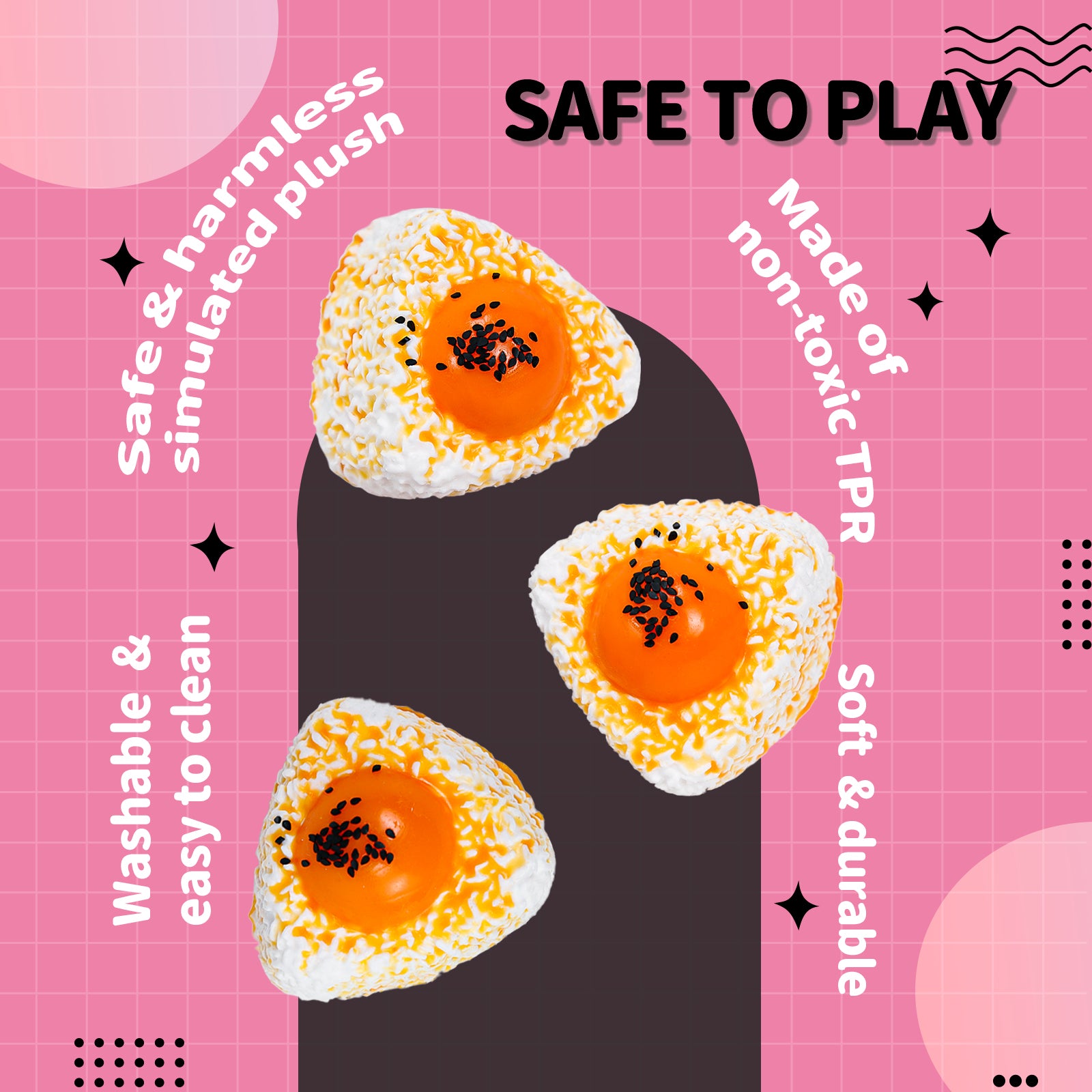 Yolk Rice Squishy Toy - Stress Relief Toy - Soft Squeeze Toy