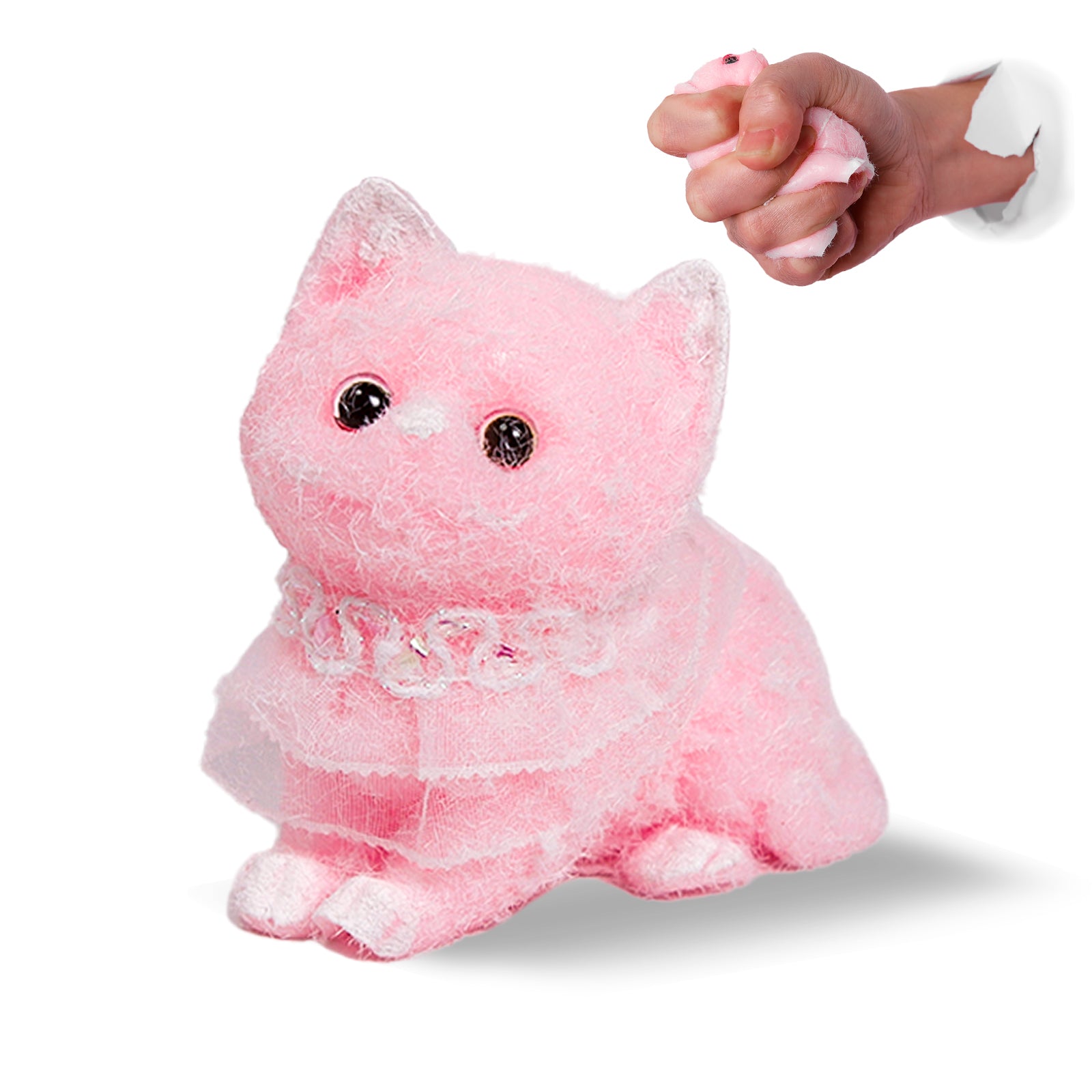 Kitten Slime Squishy Toy - Pink Cat Stress Toy - Soft Toy
