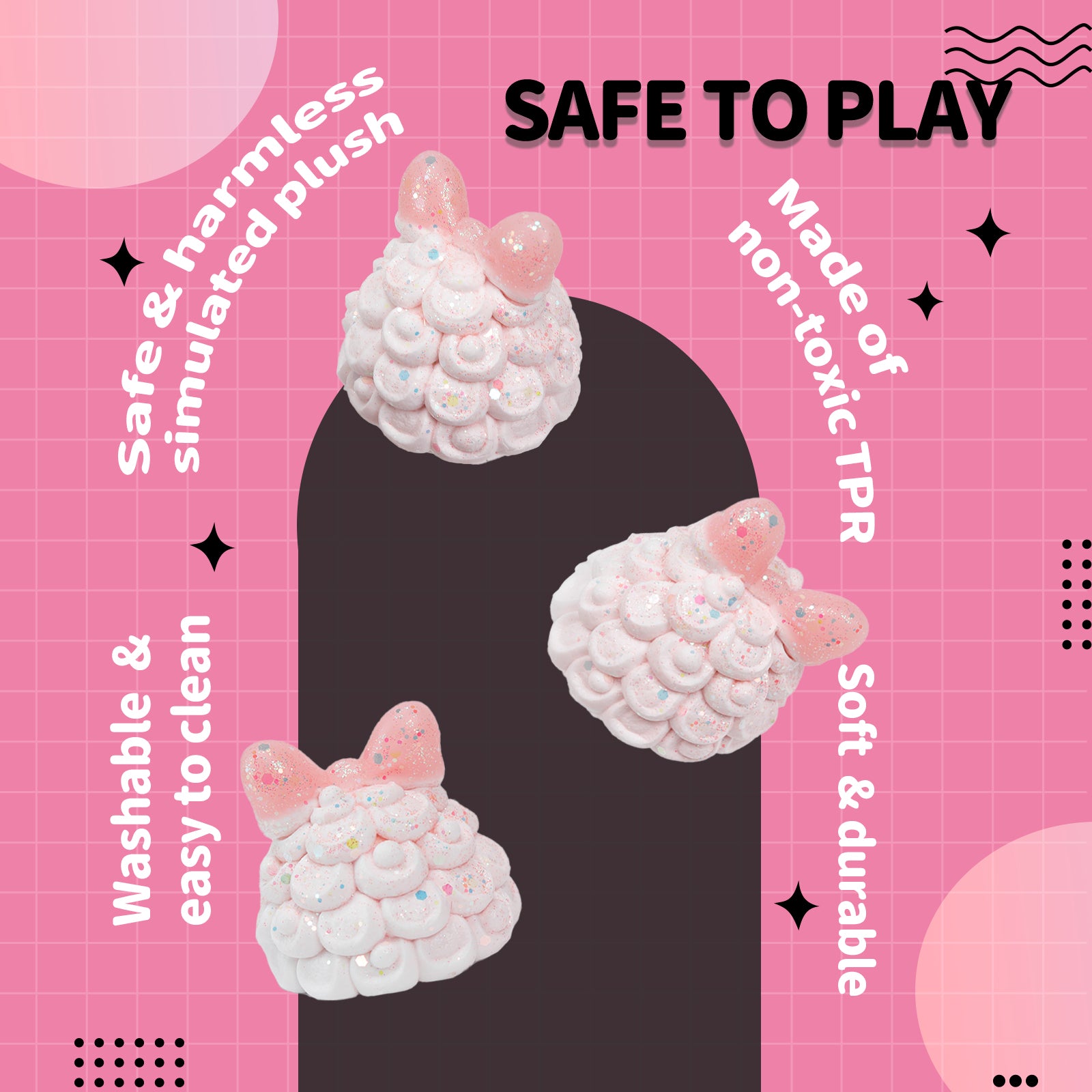 Bow Tie Cake Squishy Toy - Stress Relief Toy - Soft Squeeze Toy