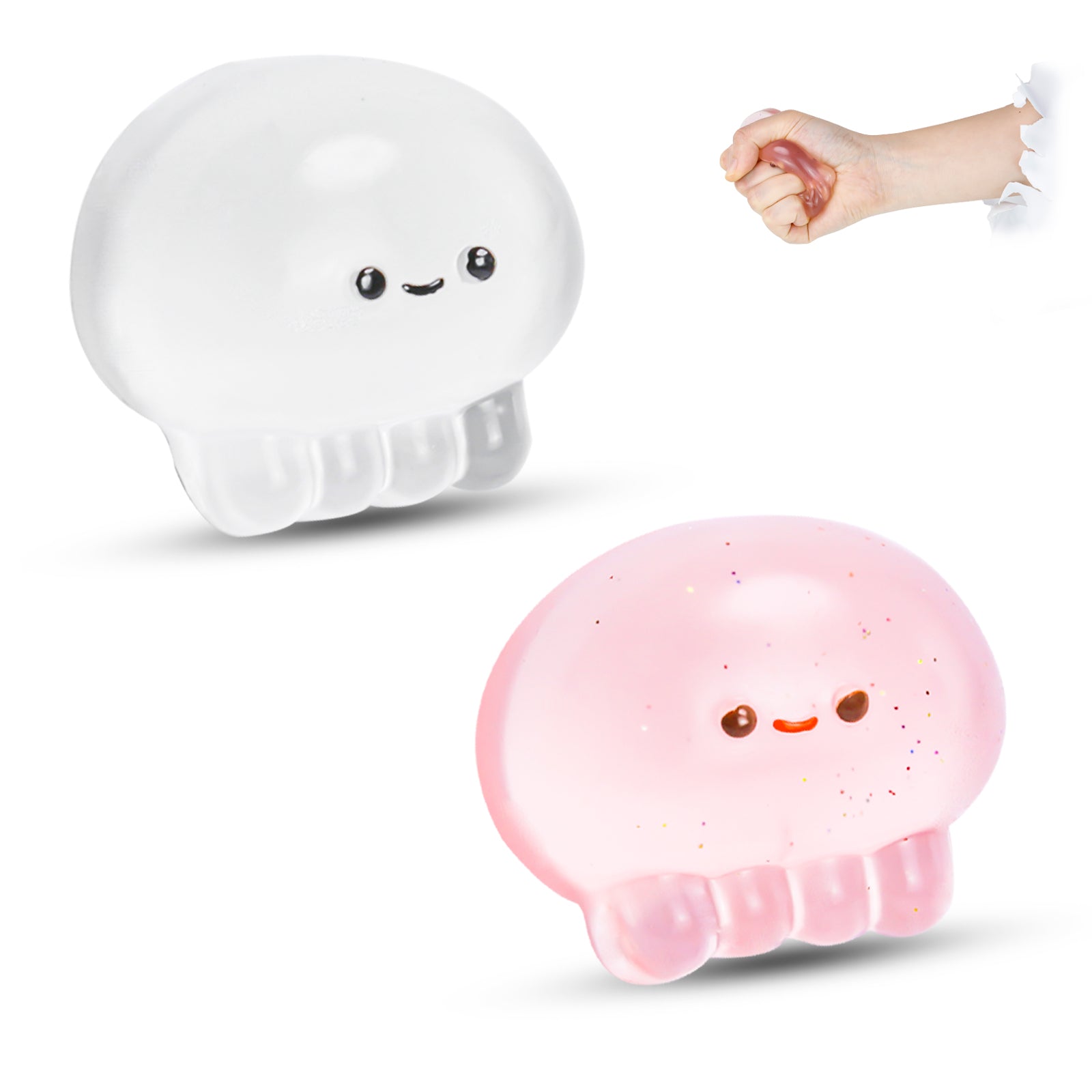2Pcs Octopus Squishy Toy - Transparent Stress Toy - Soft Toy