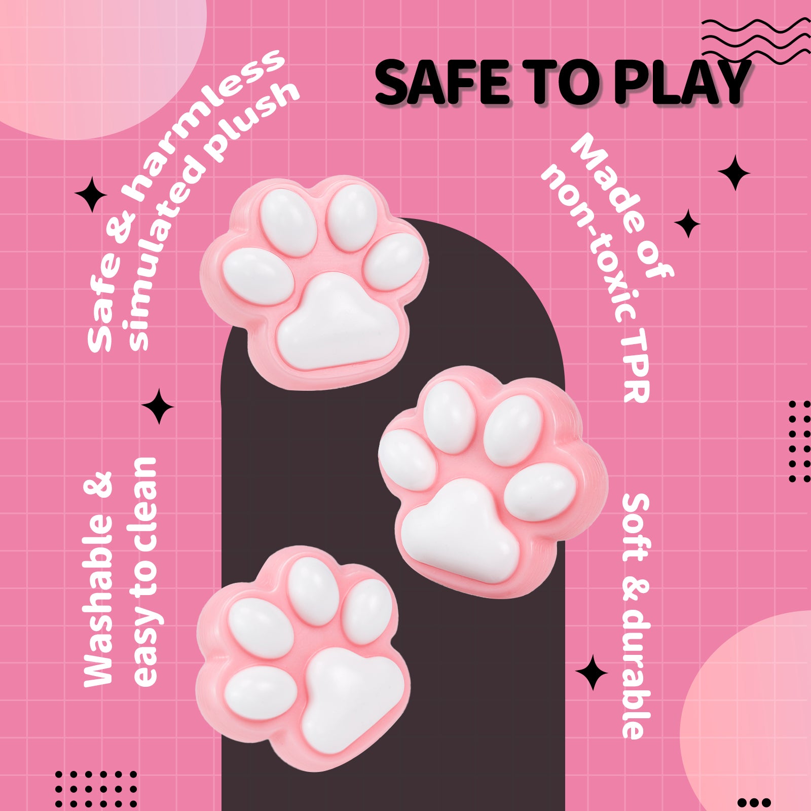 Big Cat Paw Squeezze Taba Squishy toys -Pink