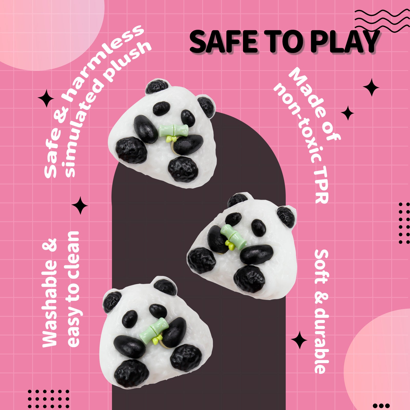 Sticky Panda Squishy Toy - Stress Relief Toy - Soft Squeeze Toy