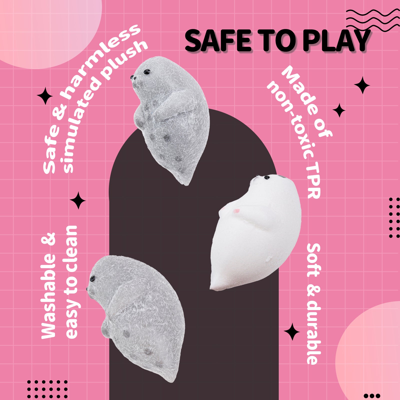 White Seal Squeezze Taba Squishy toys
