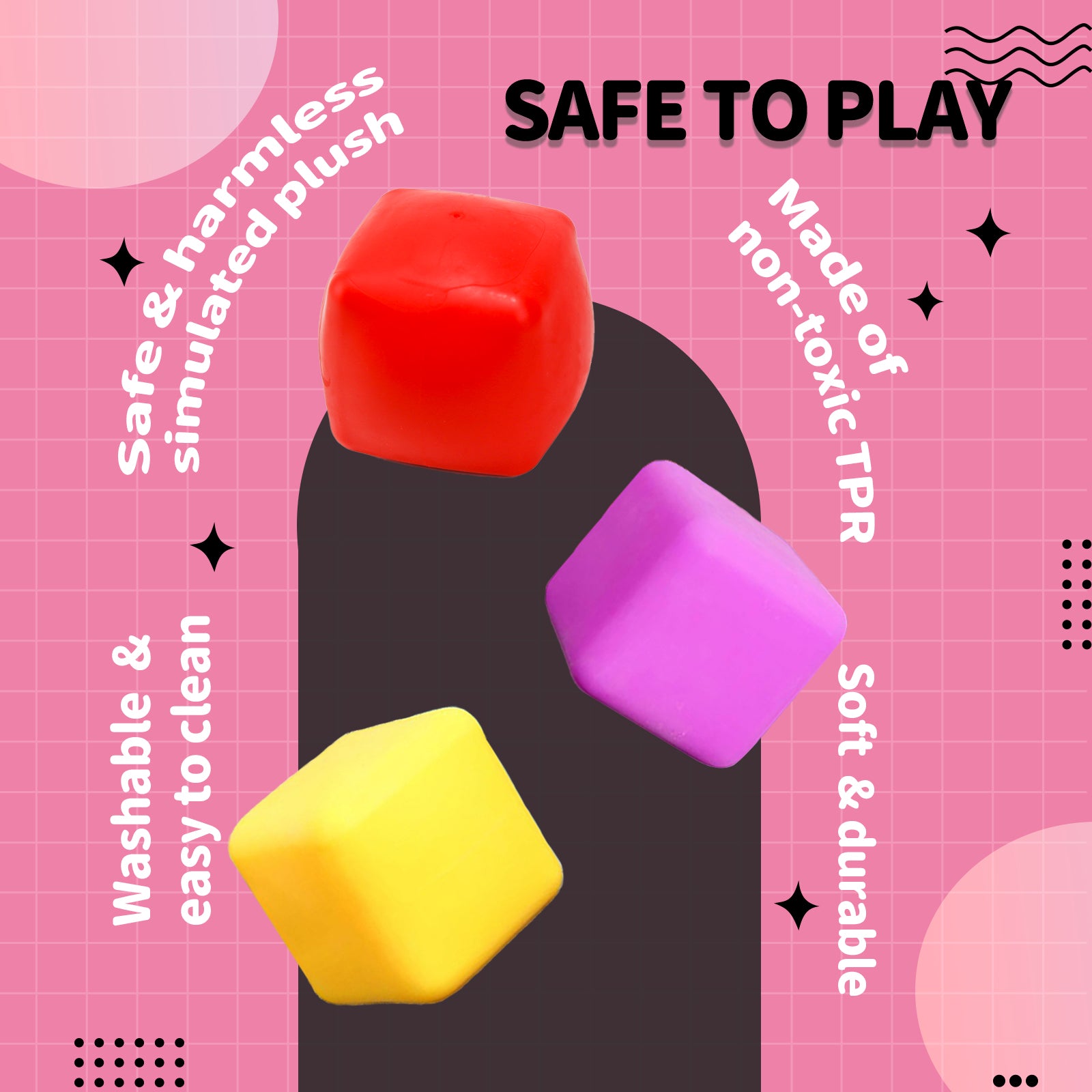 Powder Cube Squeezze Taba Squishy toys -Random Colors