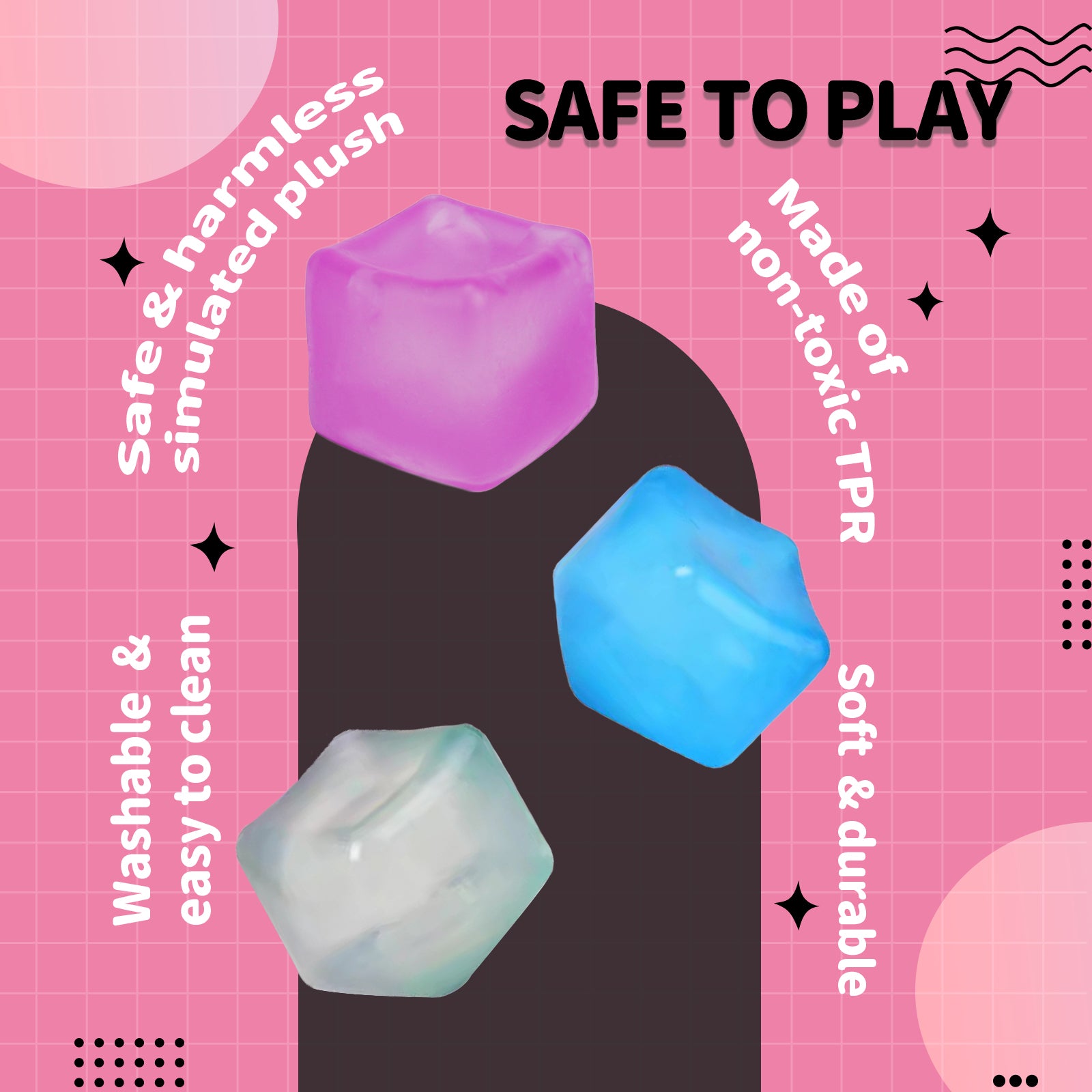 Ice Cube Squeezze Taba Squishy toys -Random Colors