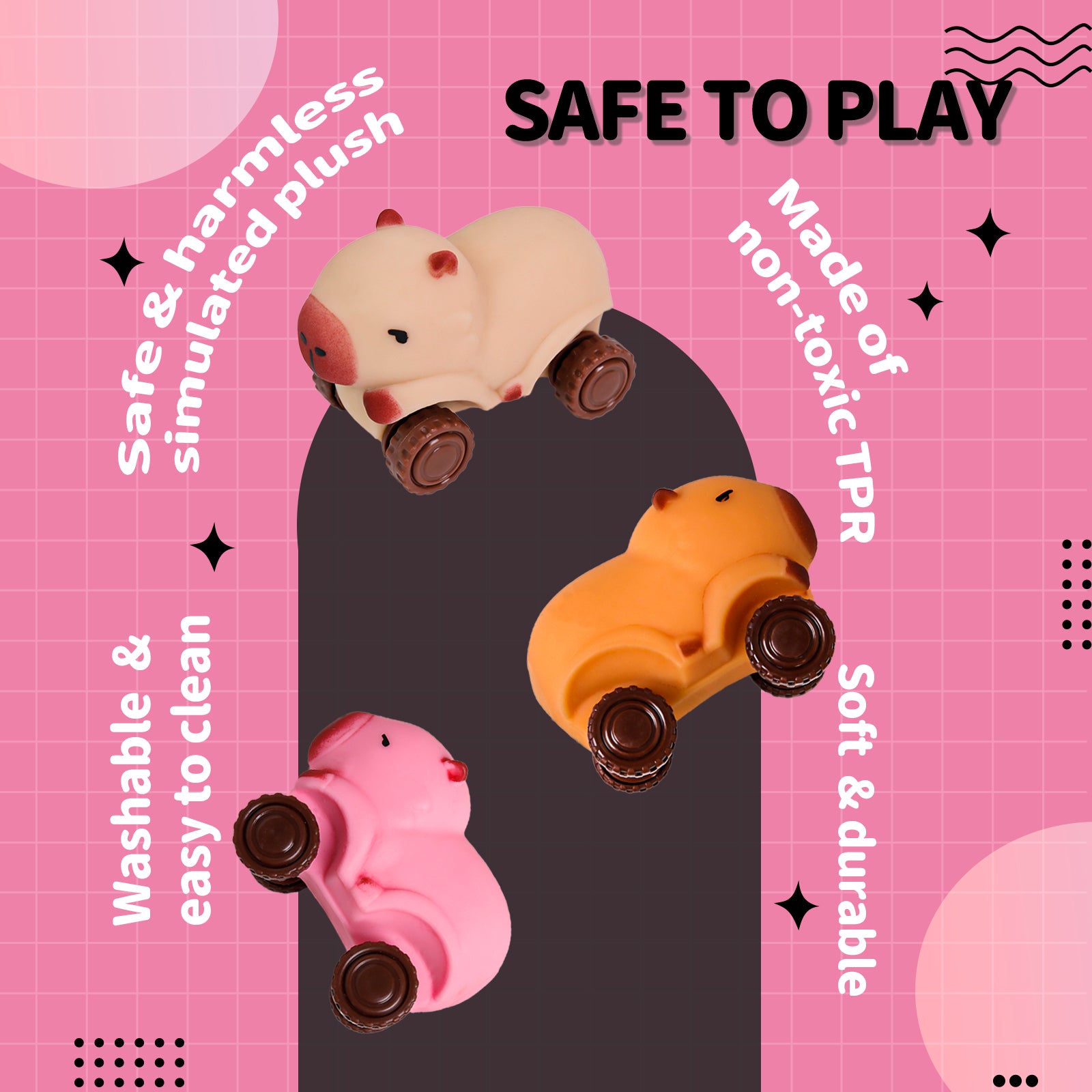 Capi Capibara Stretch Car Squeezze Taba Squishy toys - Brown