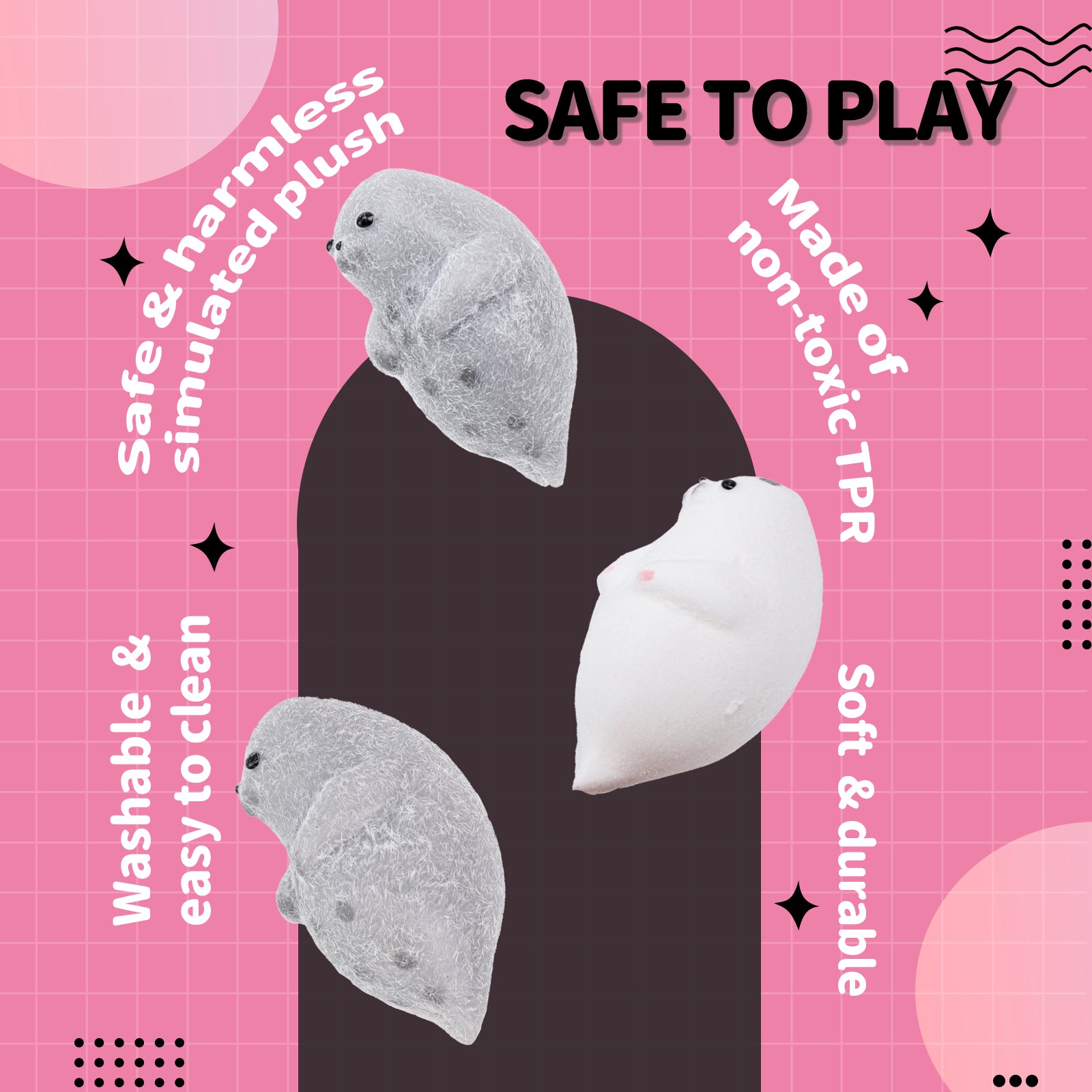 Gray Seal Squeezze Taba Squishy toys
