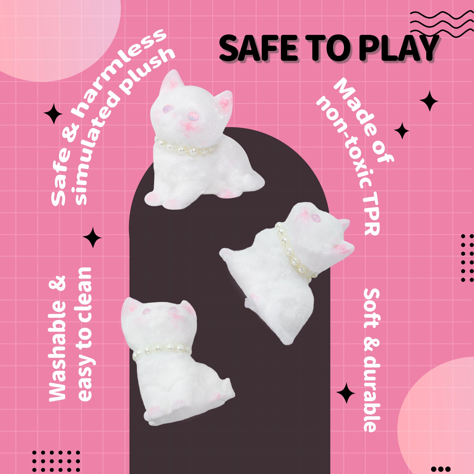 Kitten Slime Squishy Toy - White Cat Stress Toy - Soft Toy