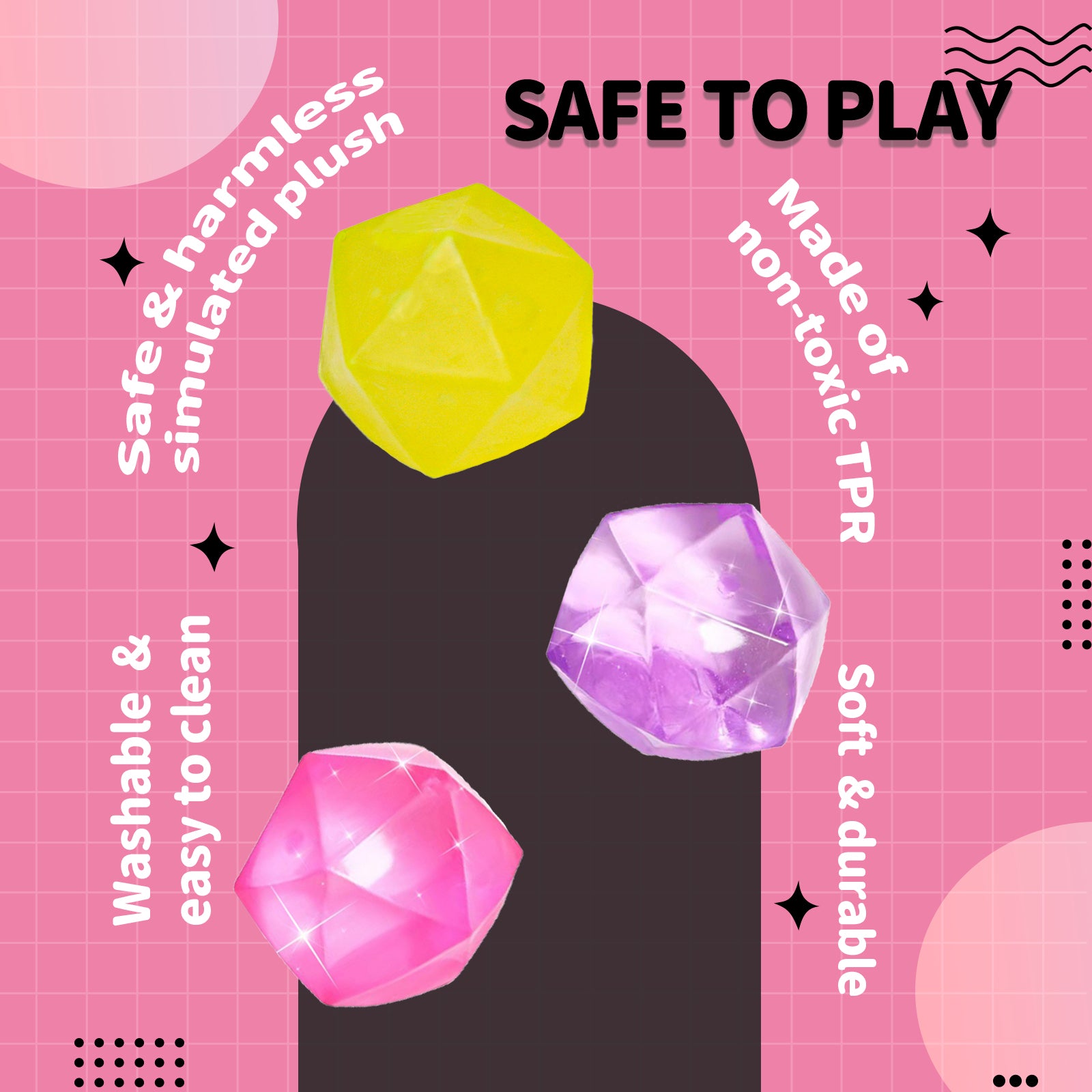 Diamond Shape Squeezze Taba Squishy toys -Random Colors