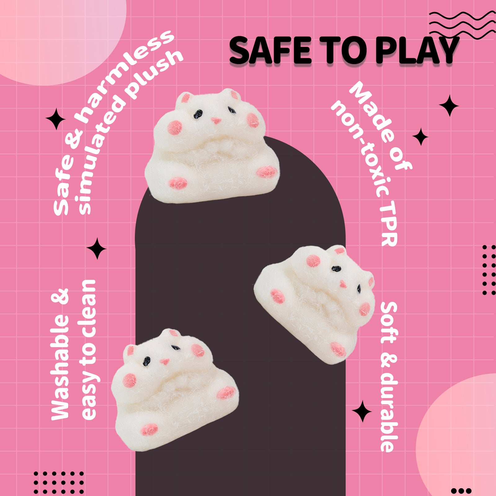 Hamster Squishy Toy - Stress Relief Toy - Soft Squeeze Toy